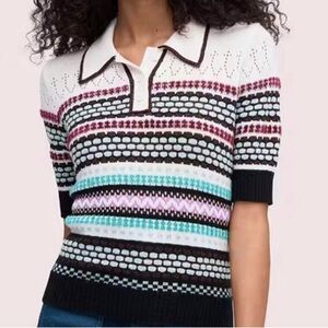 Kate Spade Texture Mix Polo Sweater